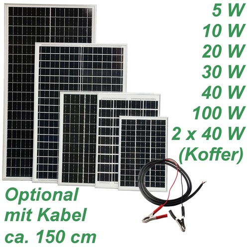 12v solarmodul 10w - 20w, 30w