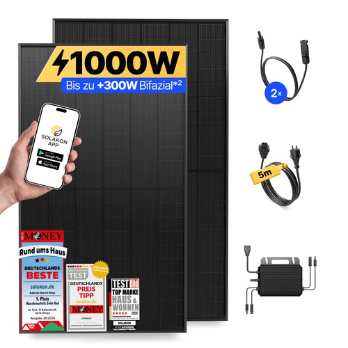 1000w balkonkraftwerk bifazial - 1000w,